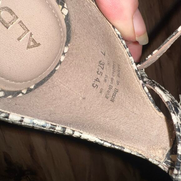 ALDO Snake Print Ankle Strap Round Toe Platform Heels Size 7 - Picture 12 of 16